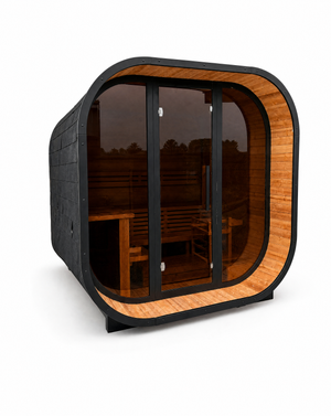 RÖK The Cube — 4–6 Person Outdoor Cube Sauna w/ Harvia Heater